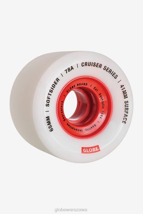 Koło typu cruiser Softsider 65mm Globe Brand N8J4257 biało - czerwony deskorolki