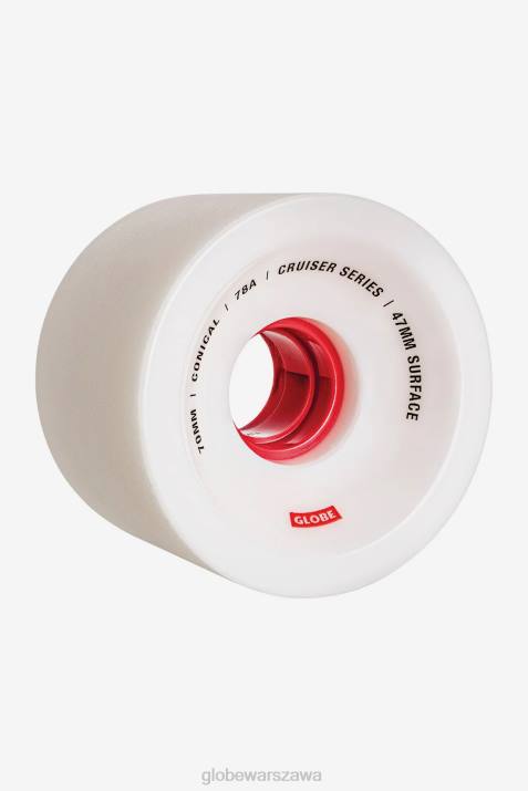 stożkowe koło typu cruiser 70mm Globe Brand N8J4255 biały/czerwony/70 deskorolki