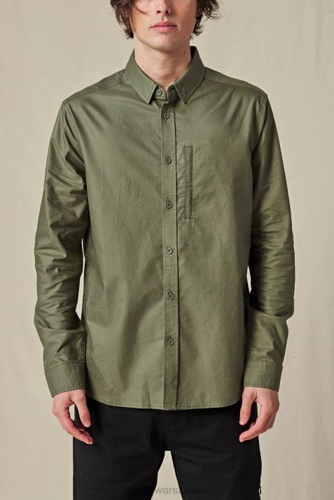 Podstawowa koszula l/s Globe Brand N8J4318 Oliwa odzież