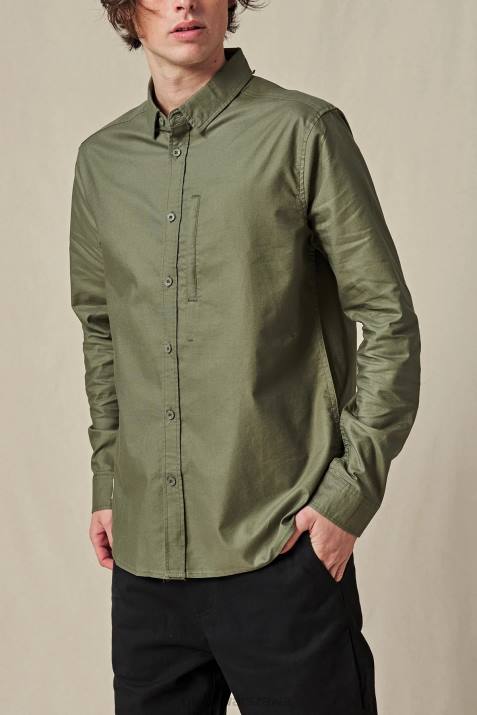 Podstawowa koszula l/s Globe Brand N8J4318 Oliwa odzież