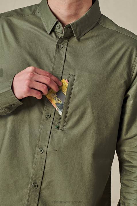 Podstawowa koszula l/s Globe Brand N8J4318 Oliwa odzież
